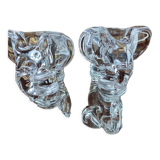Pairs empty pockets / ashtray elephants crystal valves