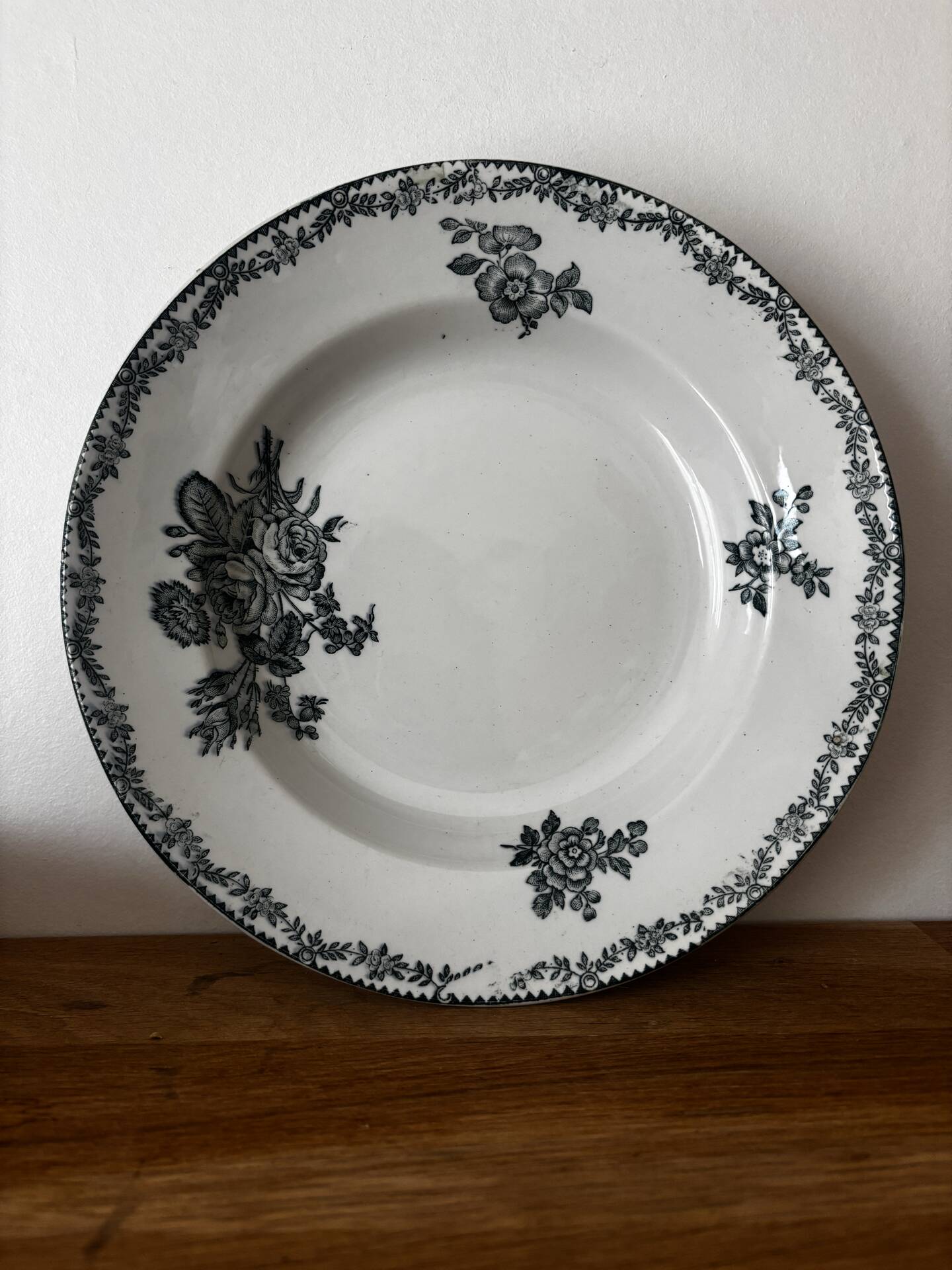 Set of 3 deep plates Terre de Fer St Amand bouquet