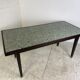 Table à manger en bois italien vintage, laiton et mosaïque de verre, années 1950