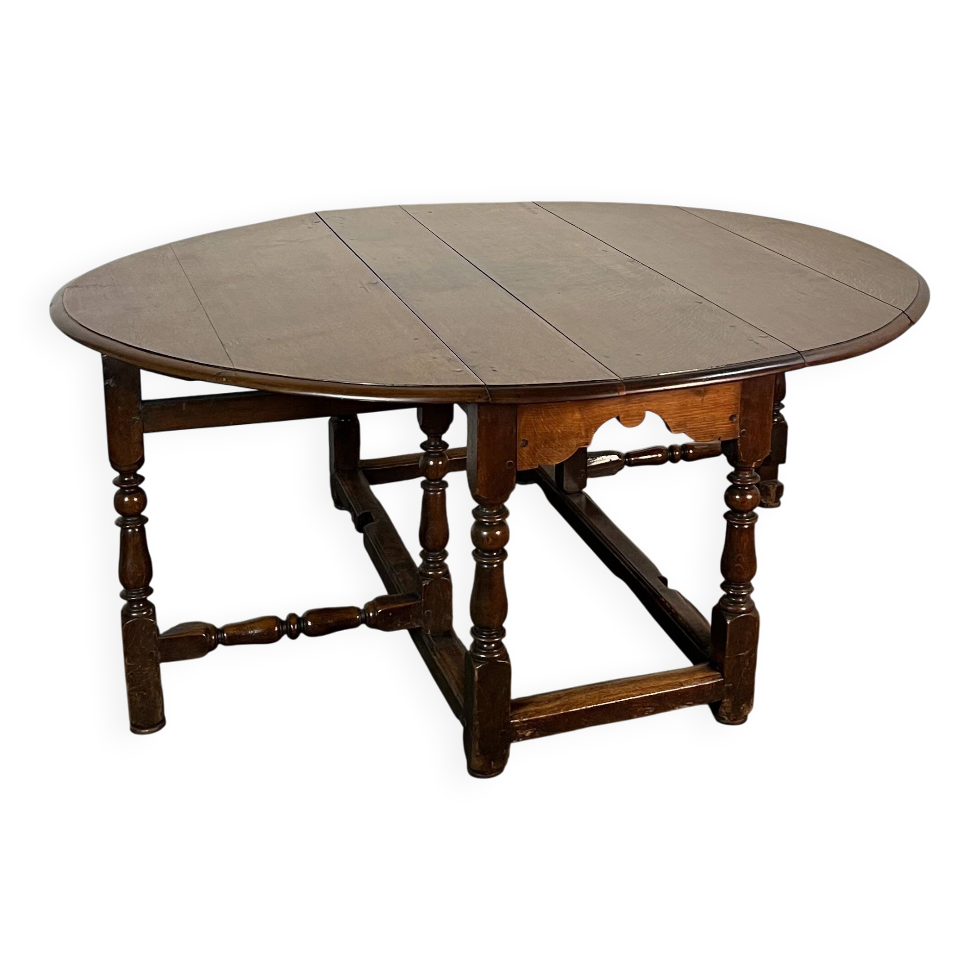 18th-century oak Gateleg drop-leaf dining table