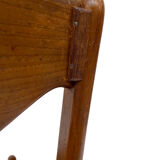 Mid-century teak dining chair by Arne Wahl Iversen for Glyngøre Stolefabric