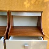 Duo of illuminated bedside tables from the 1970s