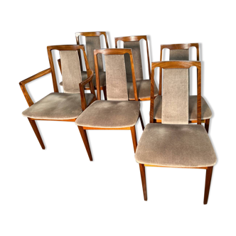 Rétro mid century vintage en teck 6 chaises de salle à manger par gplan