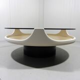 Round spce age coffee table 1960’s, Opal Möbel
