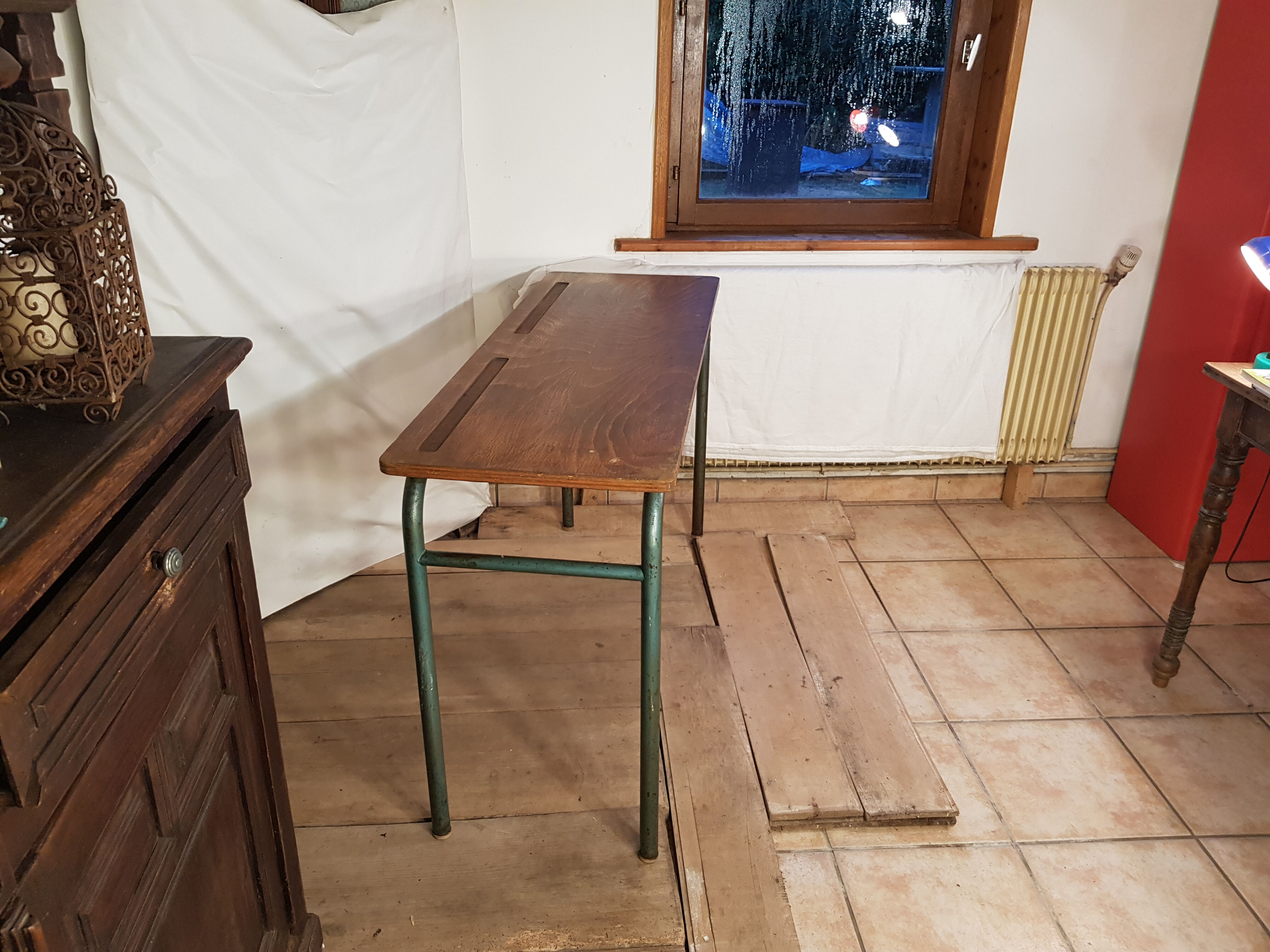 Table desk double school desk 1960