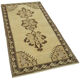 Tapis beige oriental unique en son genre fait à la main des années 1960 90 cm x 182 cm