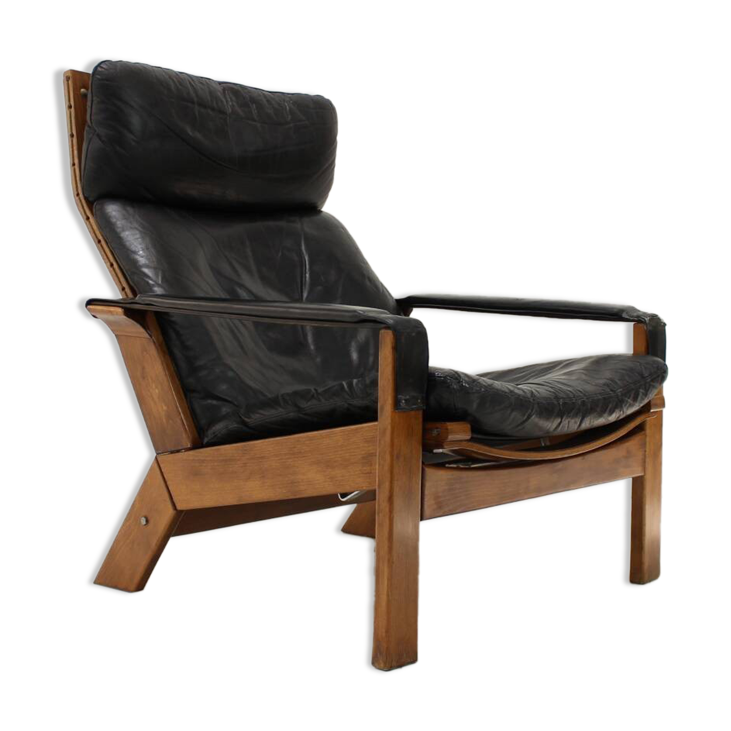 Fauteuil réglable en cuir conçu par peter opsvik, 1960