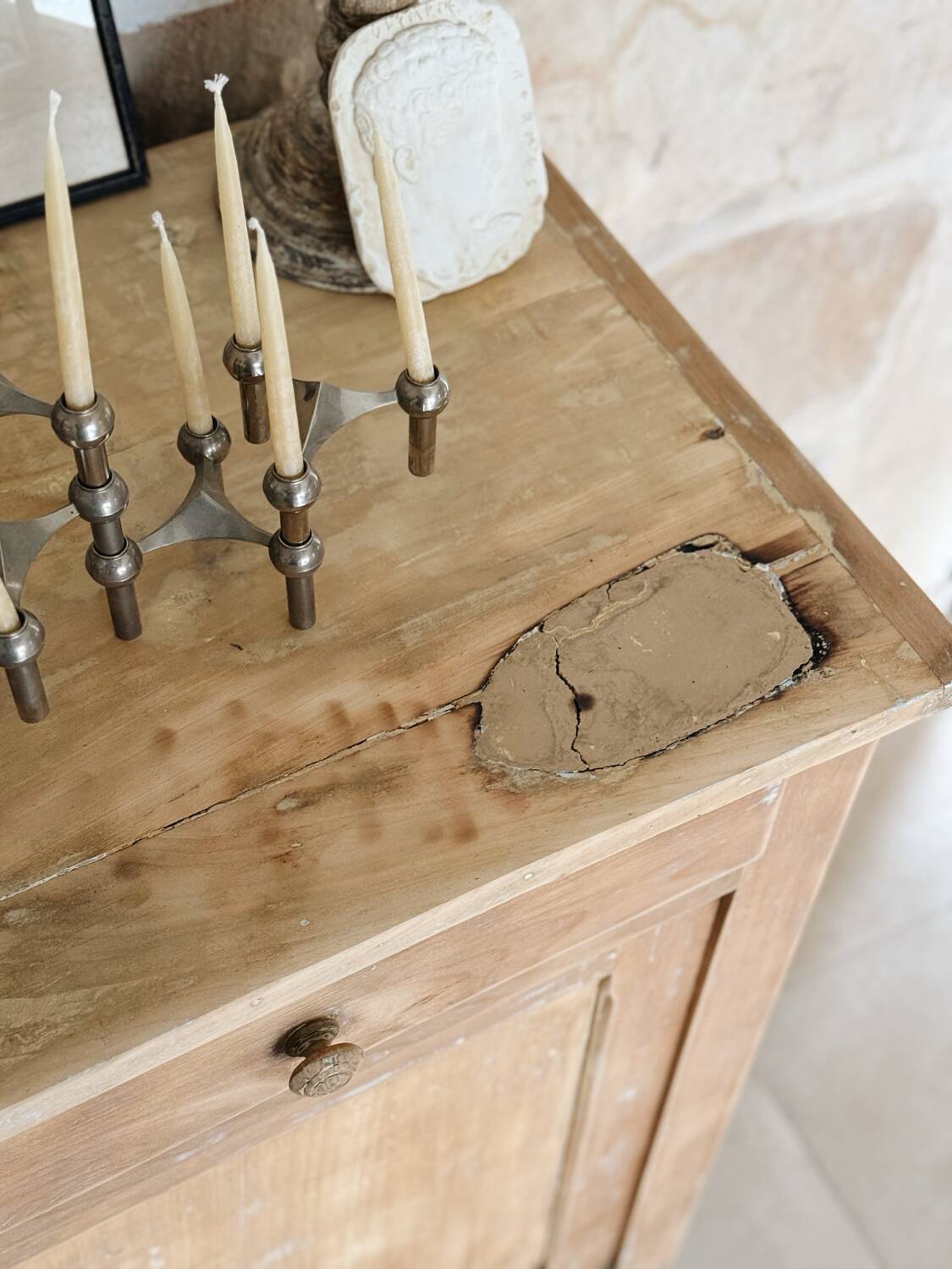 Parisian buffet in patinated wood