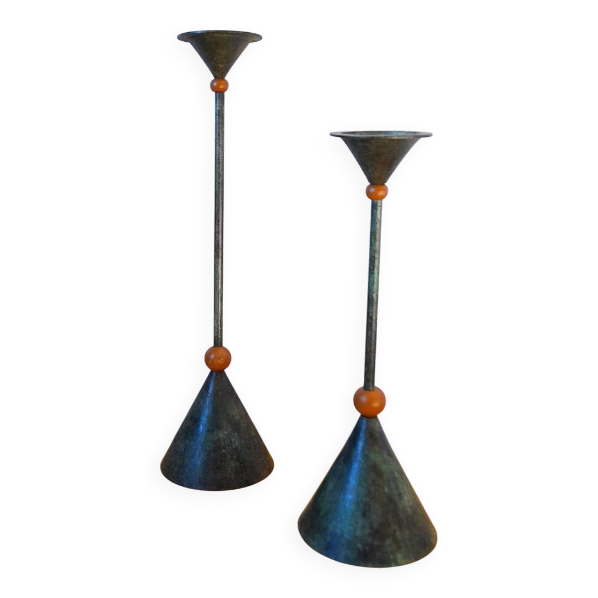 Metal candlesticks, Memphis 1980.