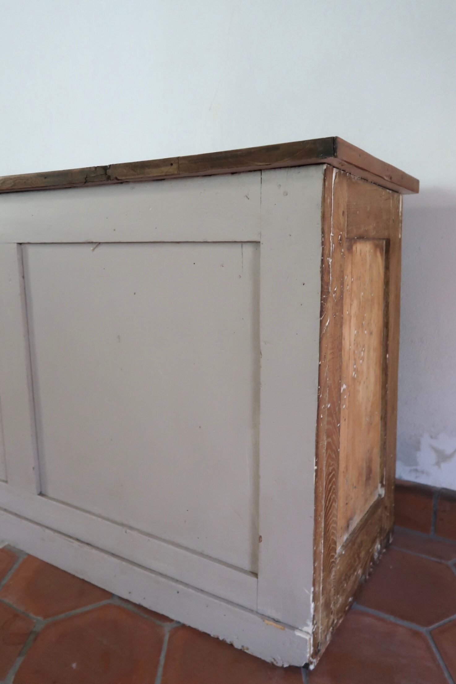 Meuble de métier comptoir en bois