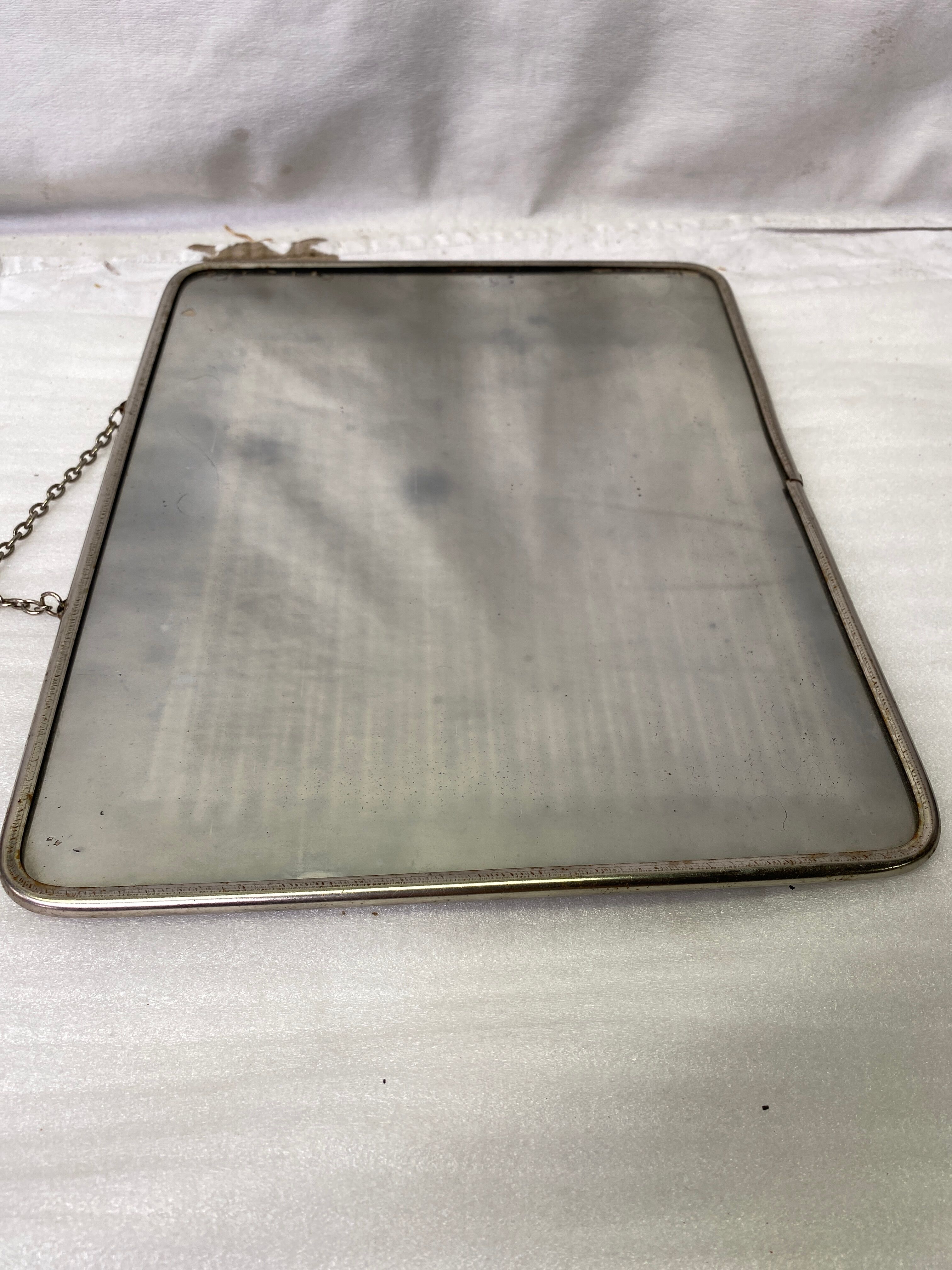 Vintage rectangular barber mirror - 24x30cm