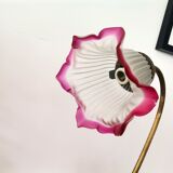 Lampe de table Art Nouveau des années 1930 en laiton et verre dépoli