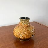Vase en céramique jaune Fat Lava années 70