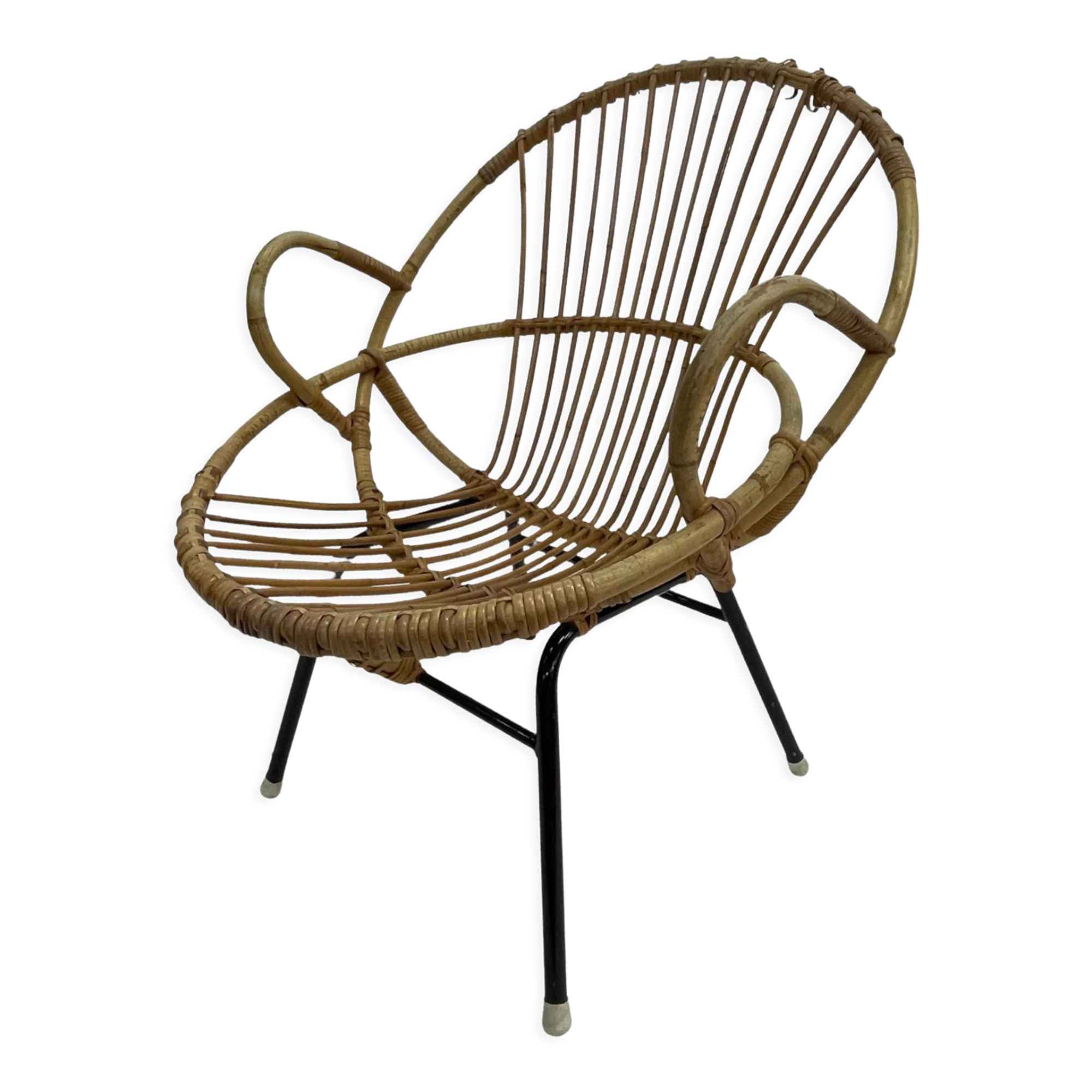 Rattan chair by Dirk van Sliedregt Rohe Noordwolde 1960 in the Netherlands