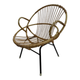 Fauteuil en rotin par Dirk van Sliedregt Rohe Noordwolde 1960 aux Pays-Bas