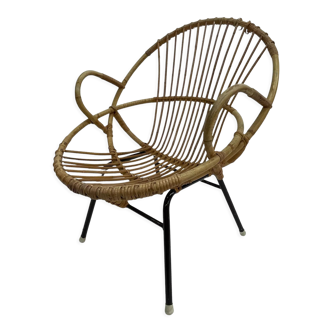 Rattan chair by Dirk van Sliedregt Rohe Noordwolde 1960 in the Netherlands