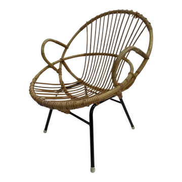 Rattan chair by Dirk van Sliedregt Rohe Noordwolde 1960 in the Netherlands