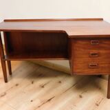 Scandinavian "boomerang" free-form desk in teak - 1960s