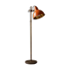 Vintage orange-red floor lamp with chrome.
