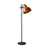 Vintage orange-red floor lamp with chrome.