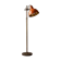 Vintage orange-red floor lamp with chrome.