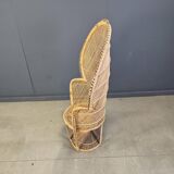 Vintage wicker peacock chair, 1970s