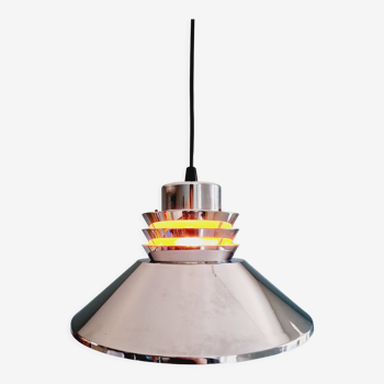 Chromed metal pendant lamp, Scandinavian design, 70s