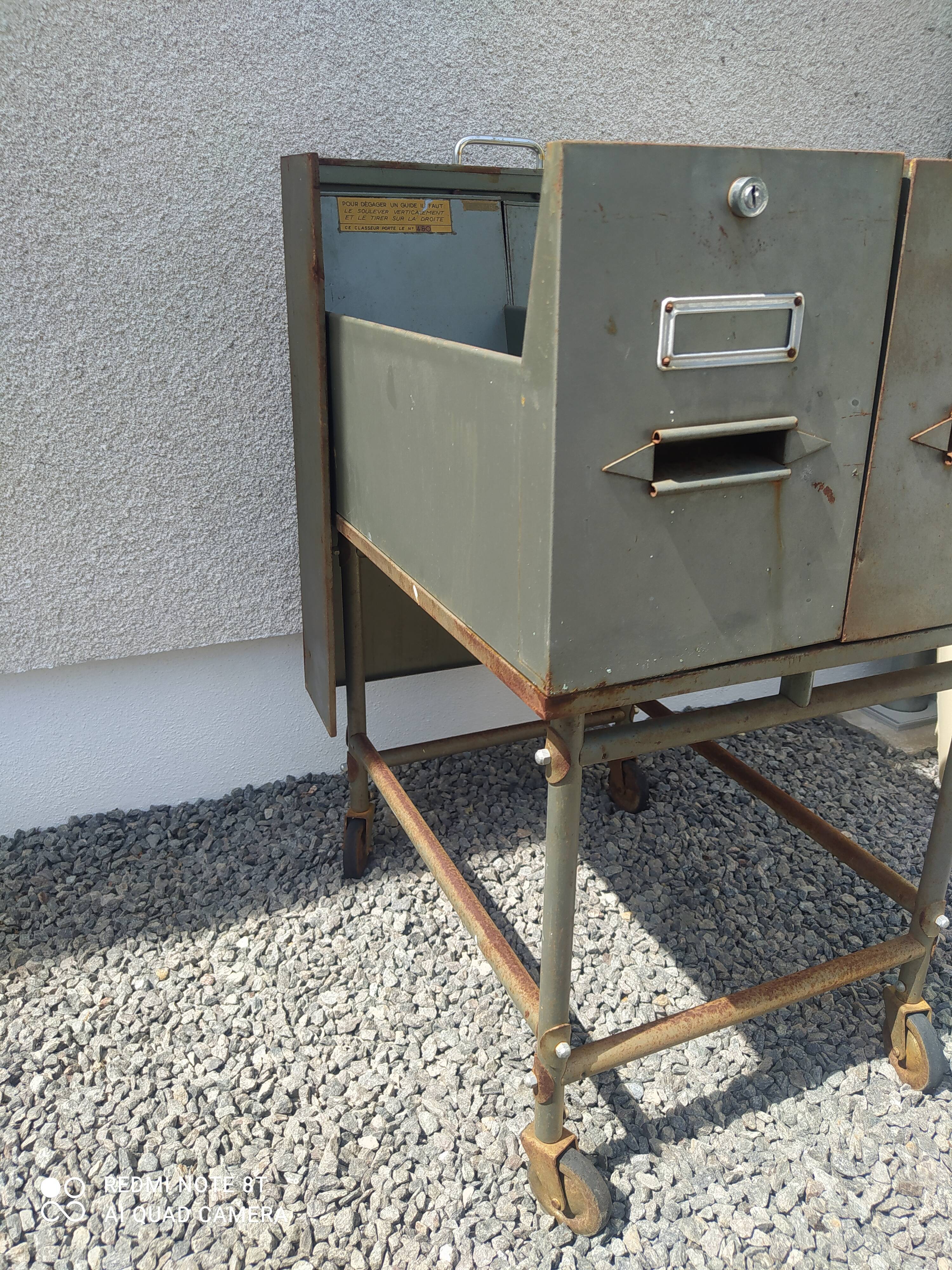 Vintage industrial filing cabinet/drawer unit