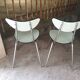 2  chaises en formica vert d'eau, 1970