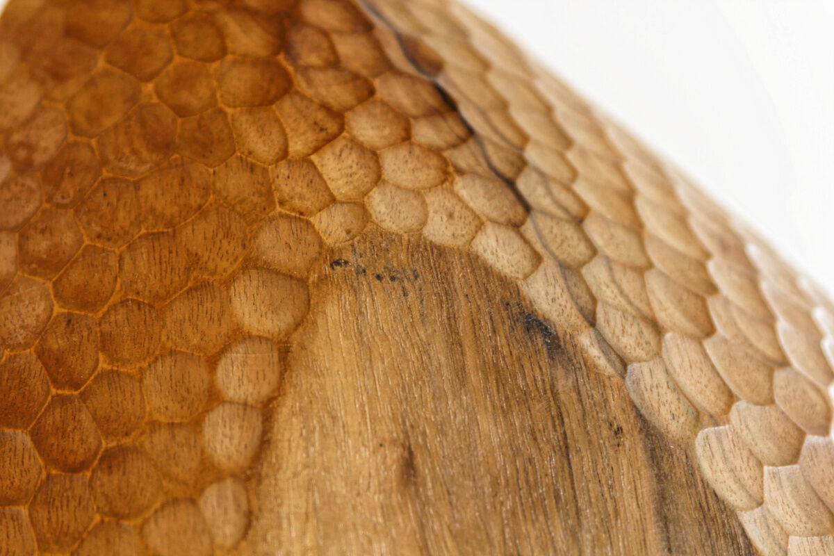 Carved wooden fruit cup