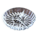Serving dish called "beggar" with 3 compartments cut glass