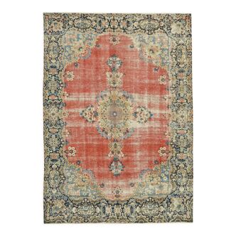 Tapis fait main oriental unique 1980s 242 cm x 338 cm beige laine