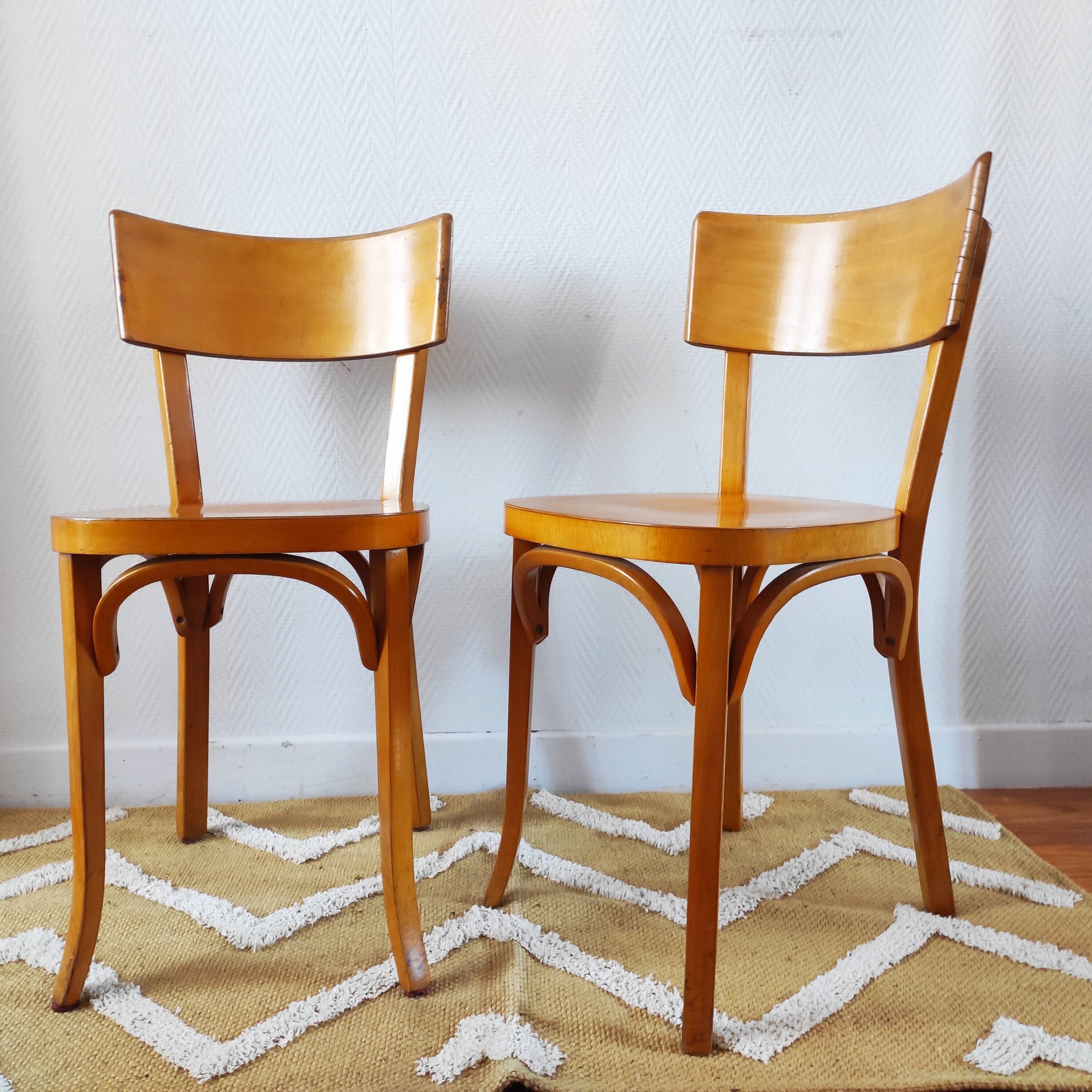 Pair of Baumann bistro chairs