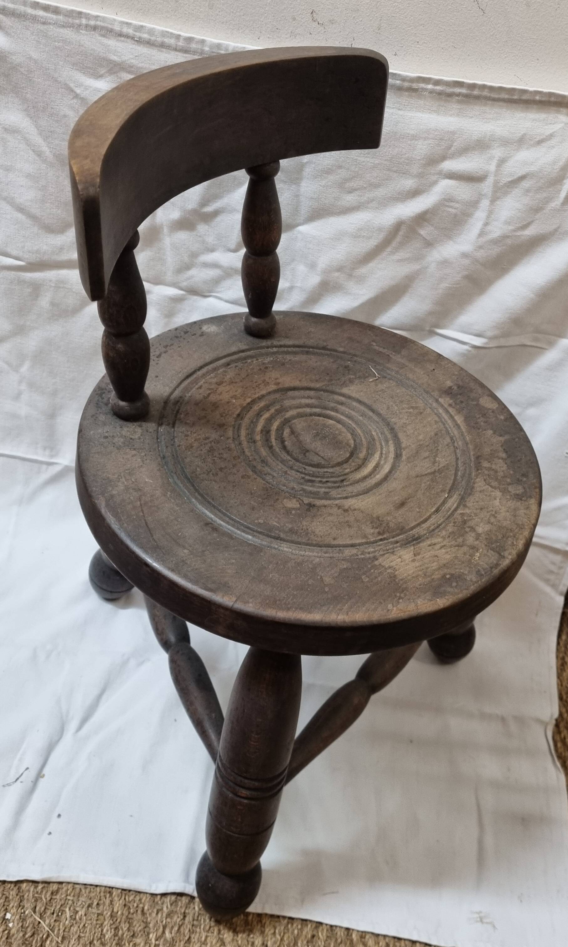 Breton brutalist chair for milking, mid-20th century
