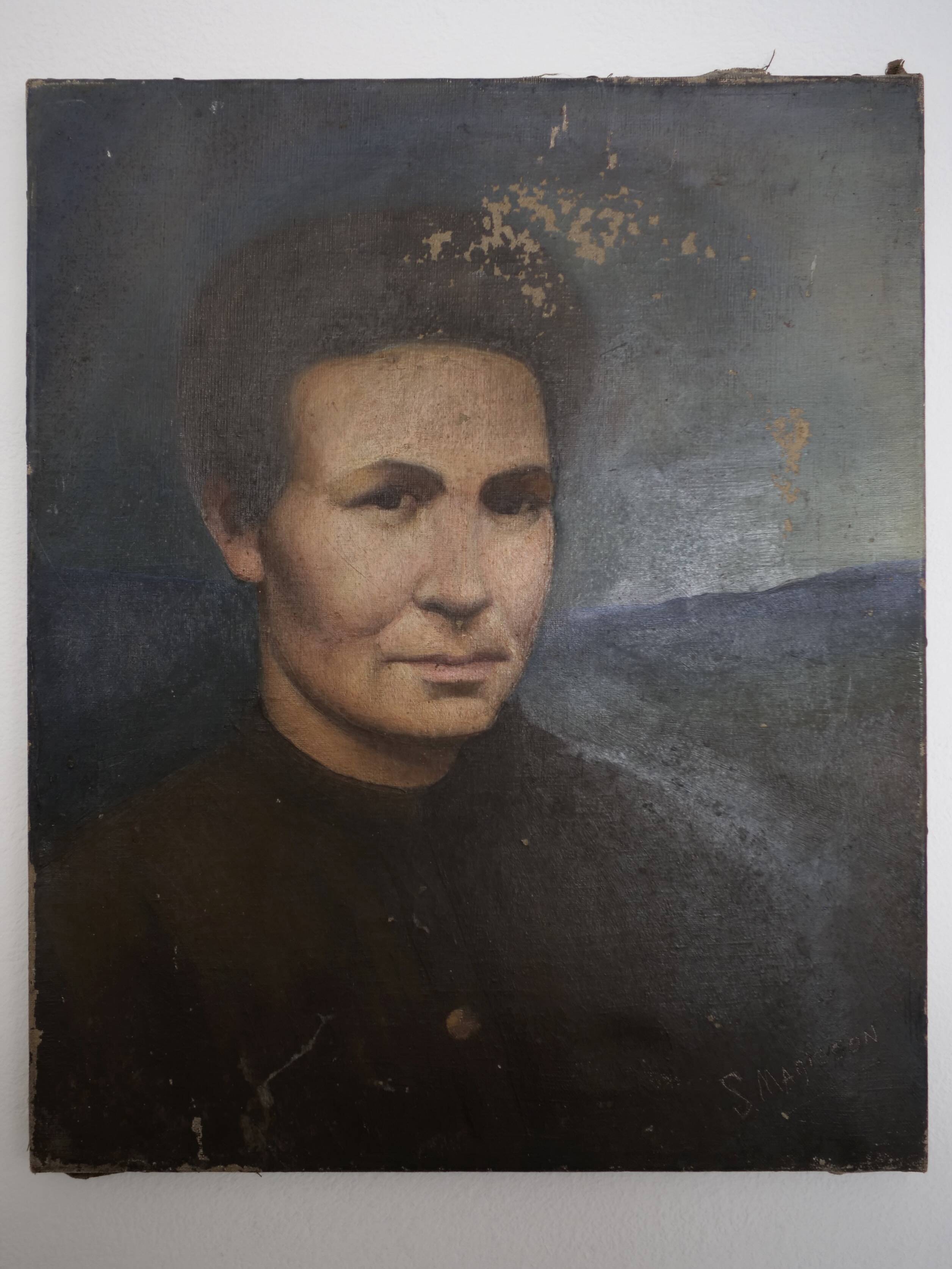 Portrait Oil on canvas Modern spirit signed Magisson 1930