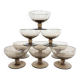 Lot de 9 coupes à champagne en verre fumé
