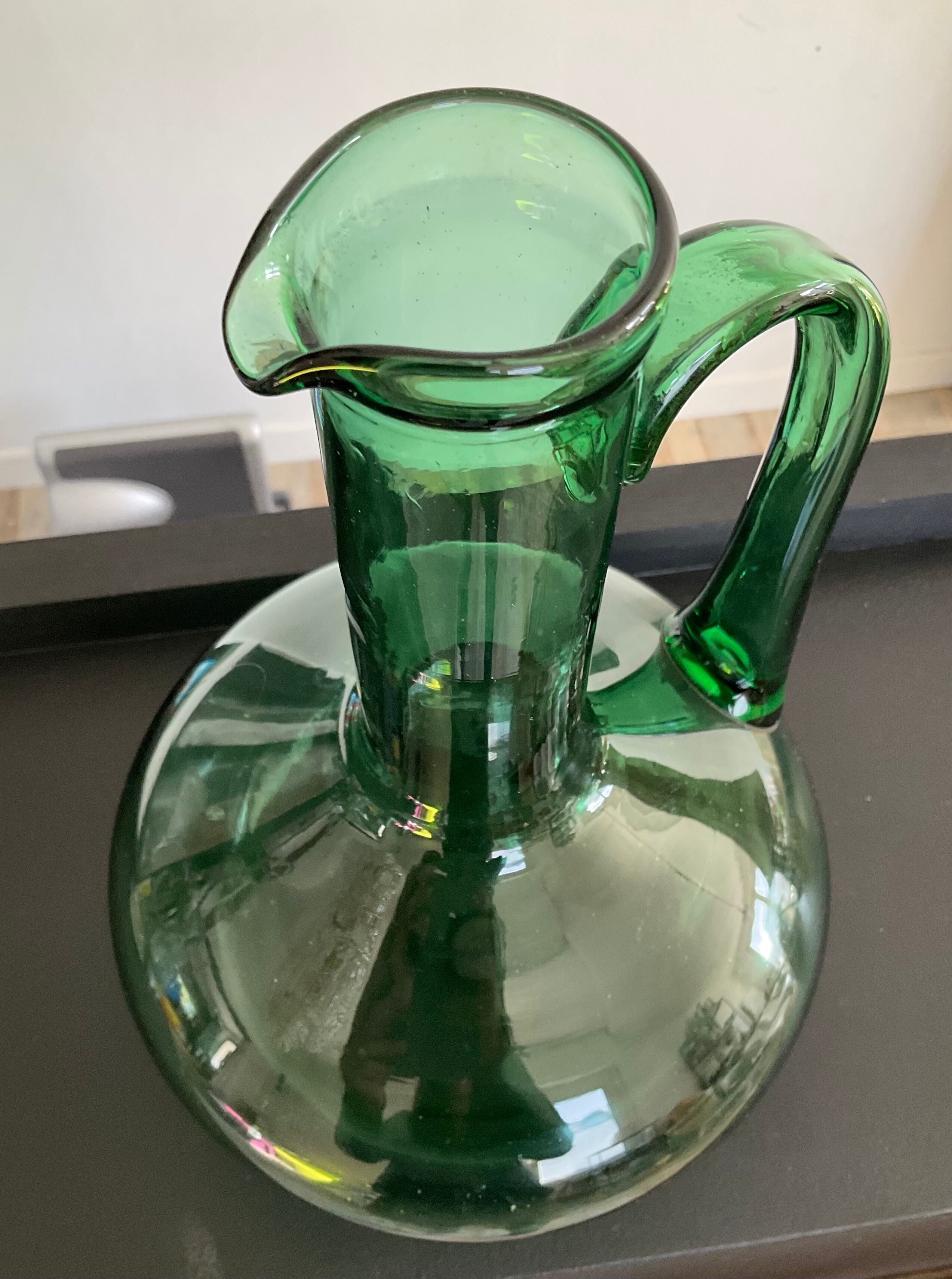 Vintage decanter bottle in blown glass 70s