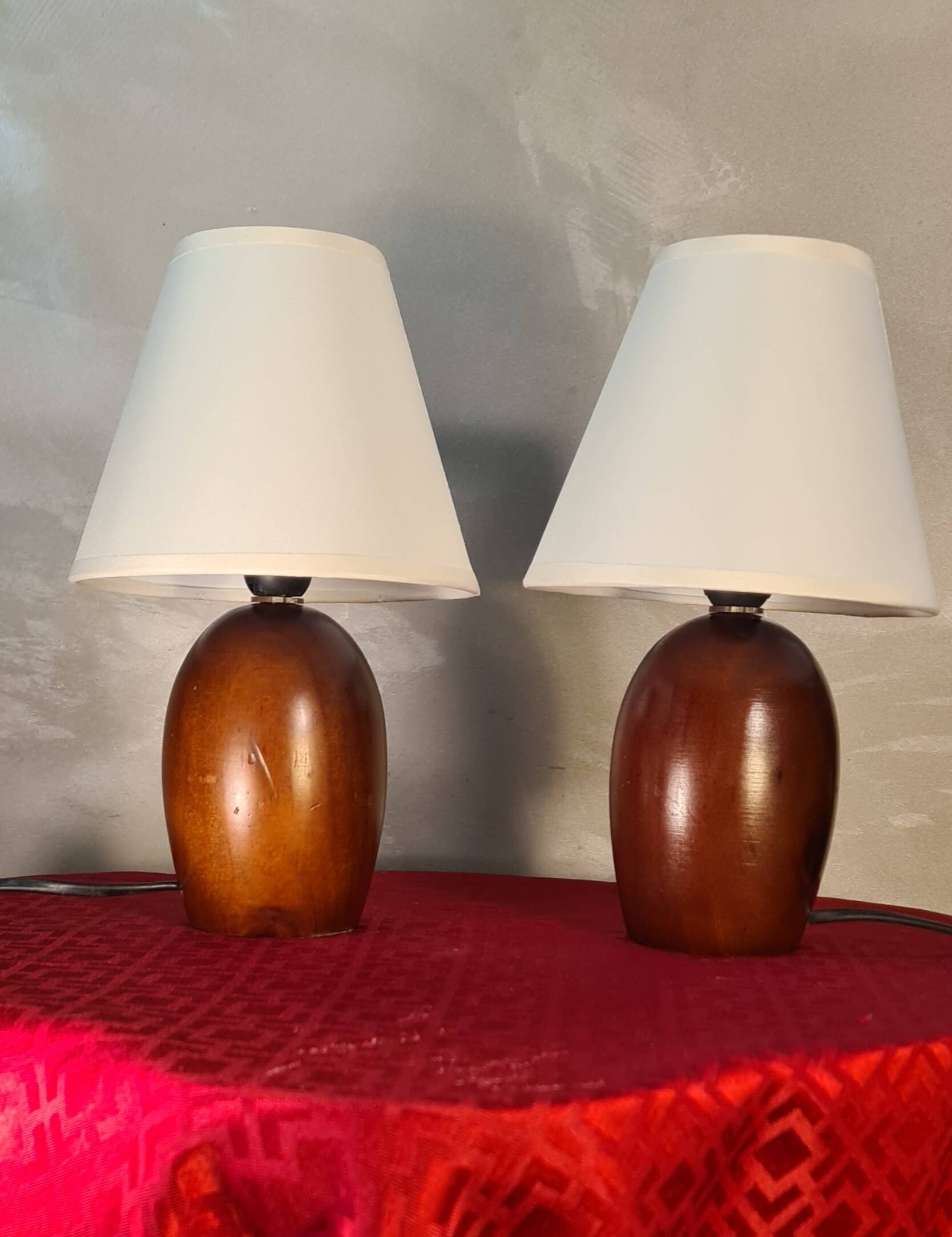 pair of small Scandinavian style bedside lamps 25x15