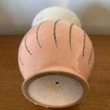 Antique strehla vase pink & white ceramic west germany vintage