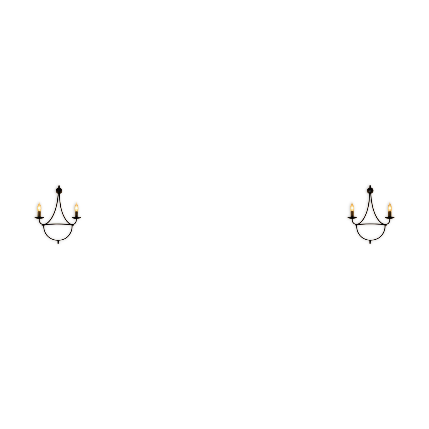 set of two black metal wall lights