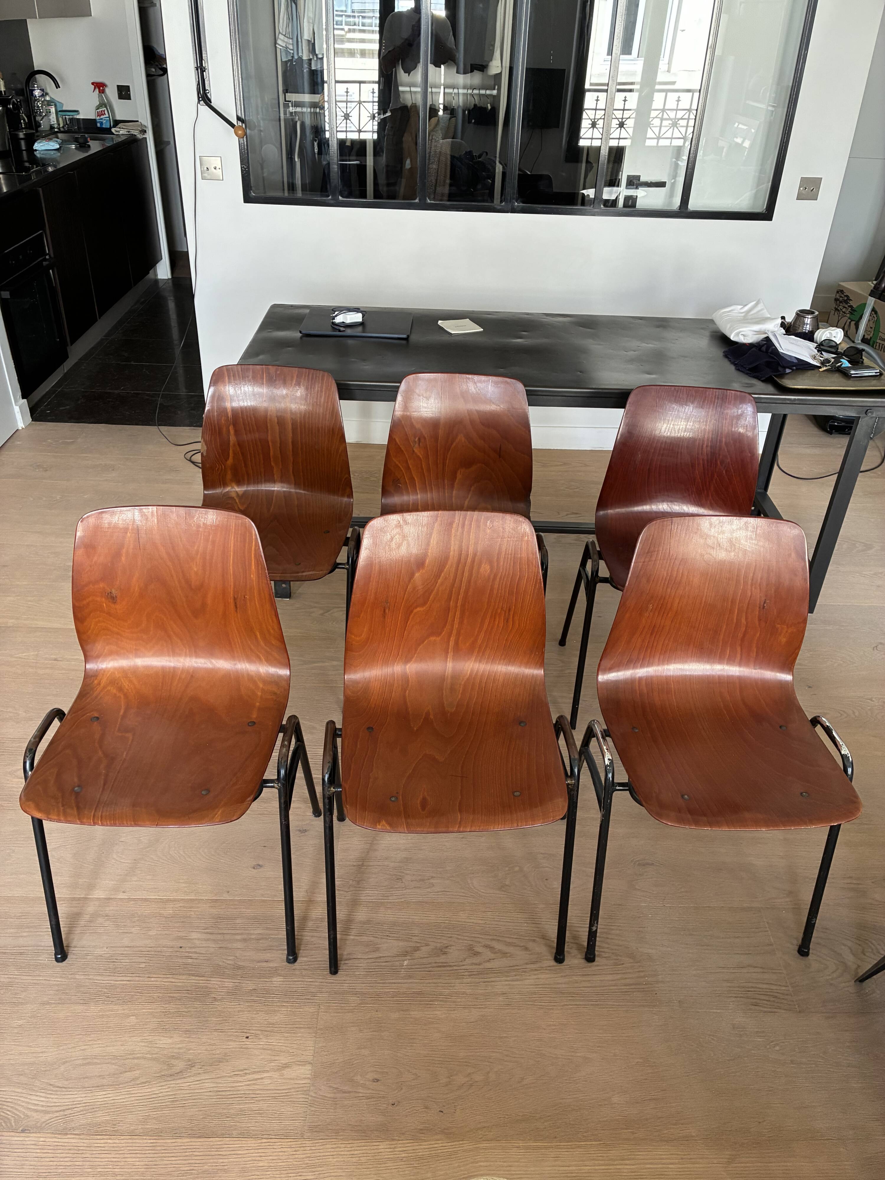 Lot de 6 chaises Pagholz vintage