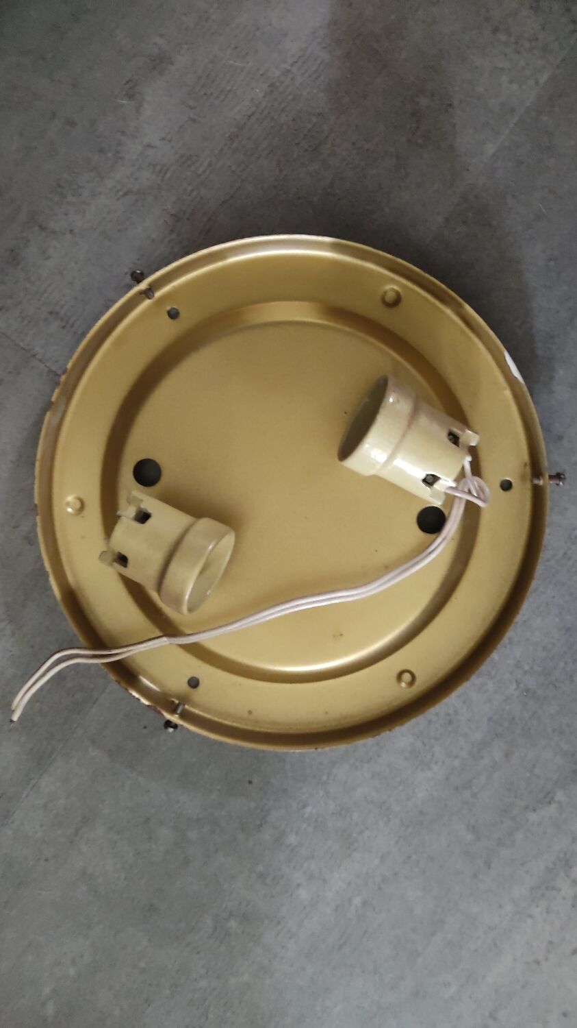 3 large iridescent vintage wall lights