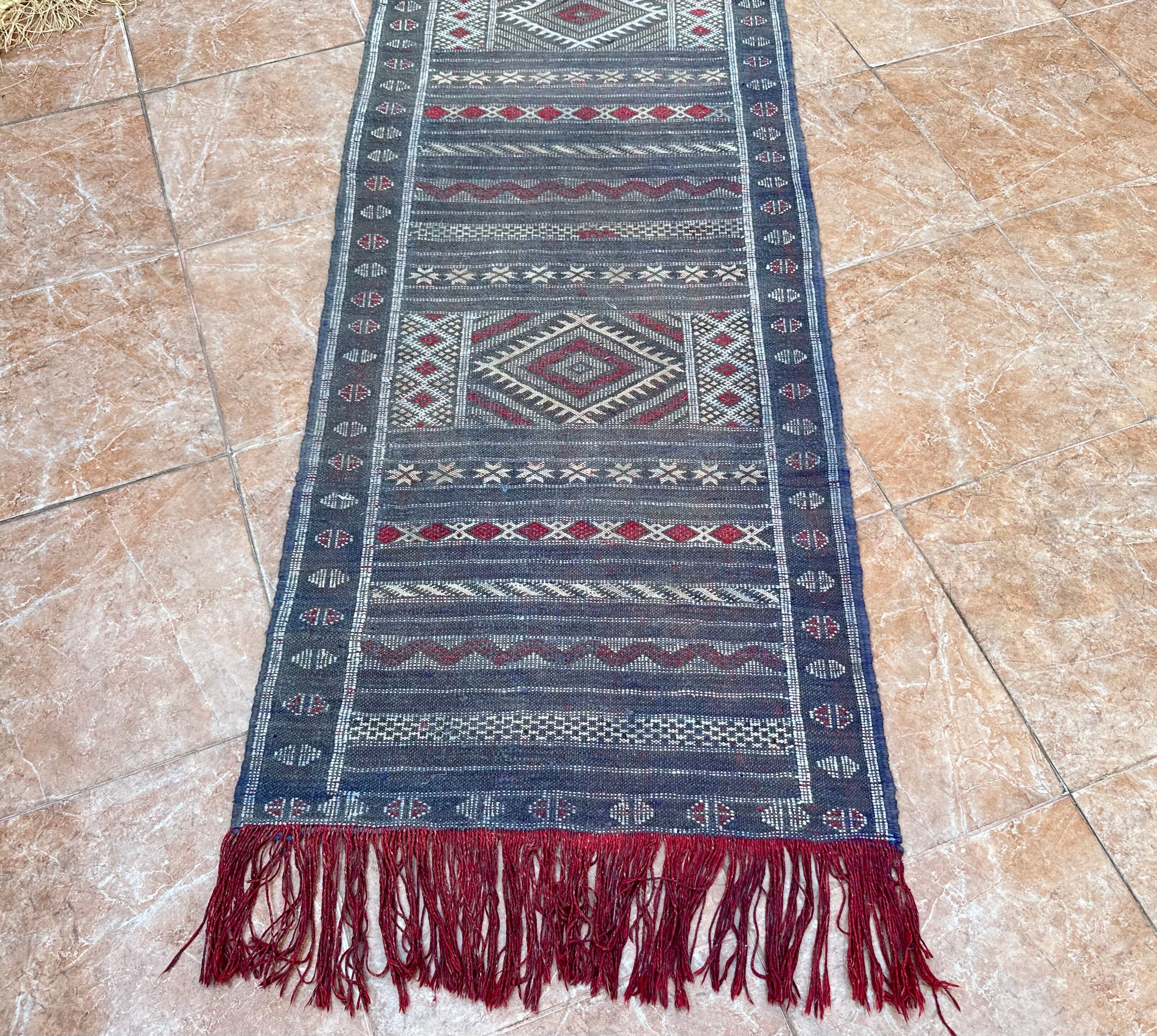 Traditional Berber handmade Moroccan Tiffany hallway rug