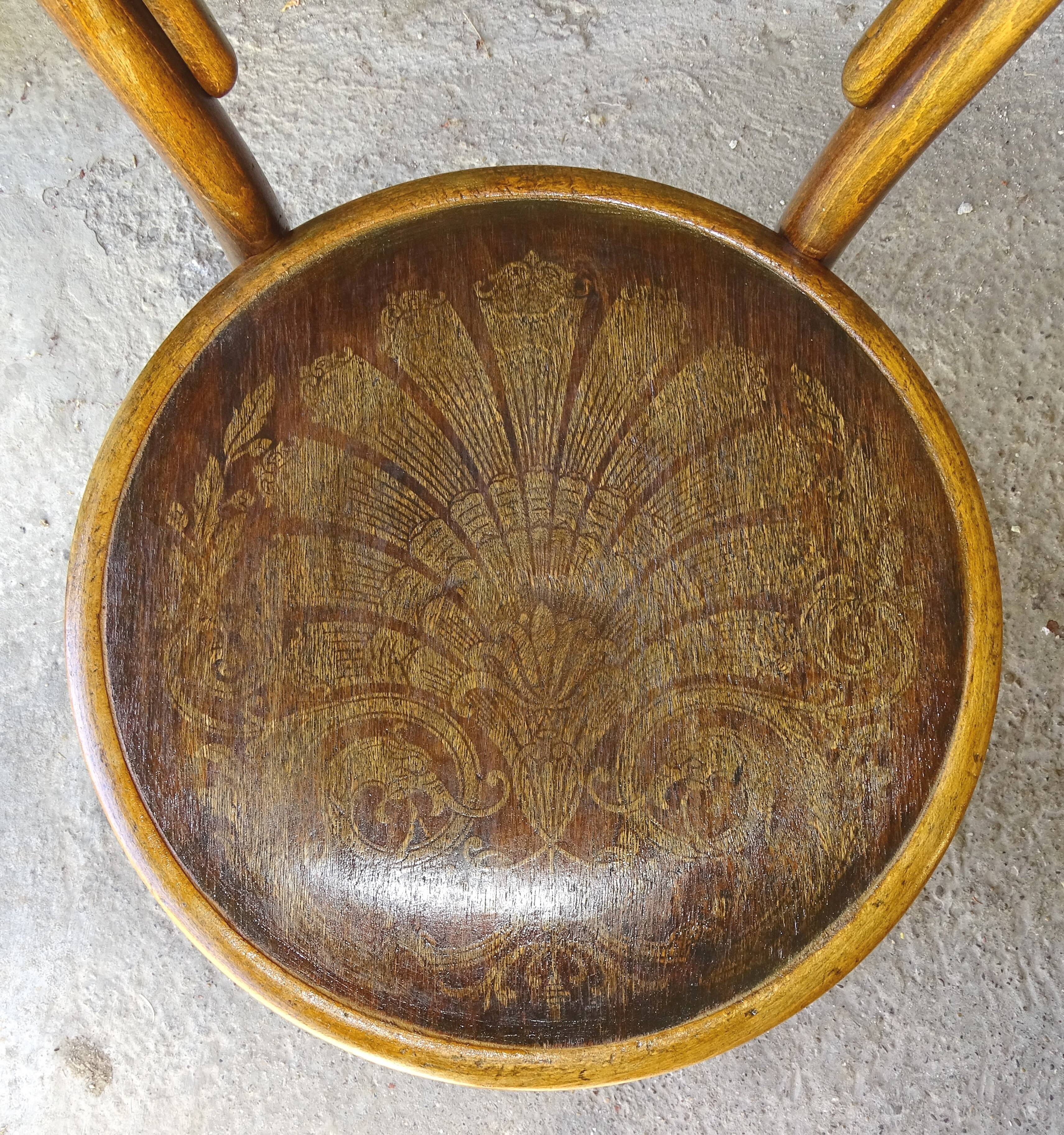 Bistro chair N° 14 wooden seat by Cambier around 1910