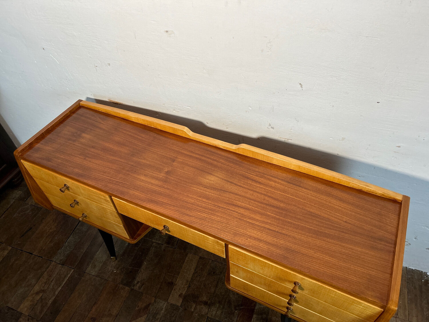 Bureau en teck et érable de style rétro 1960