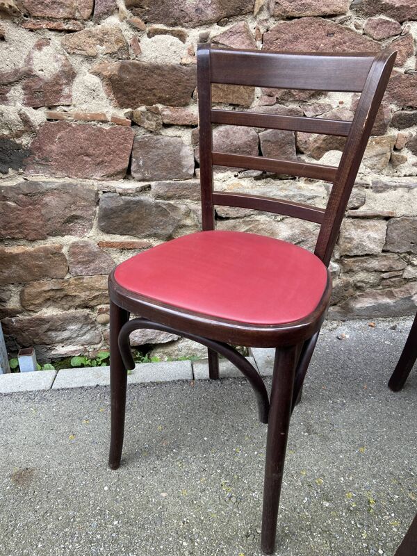 Set de 6 Chaises bistrot Brasserie bentwood bistrot chair shabby chic baumann Thonet simili cuir