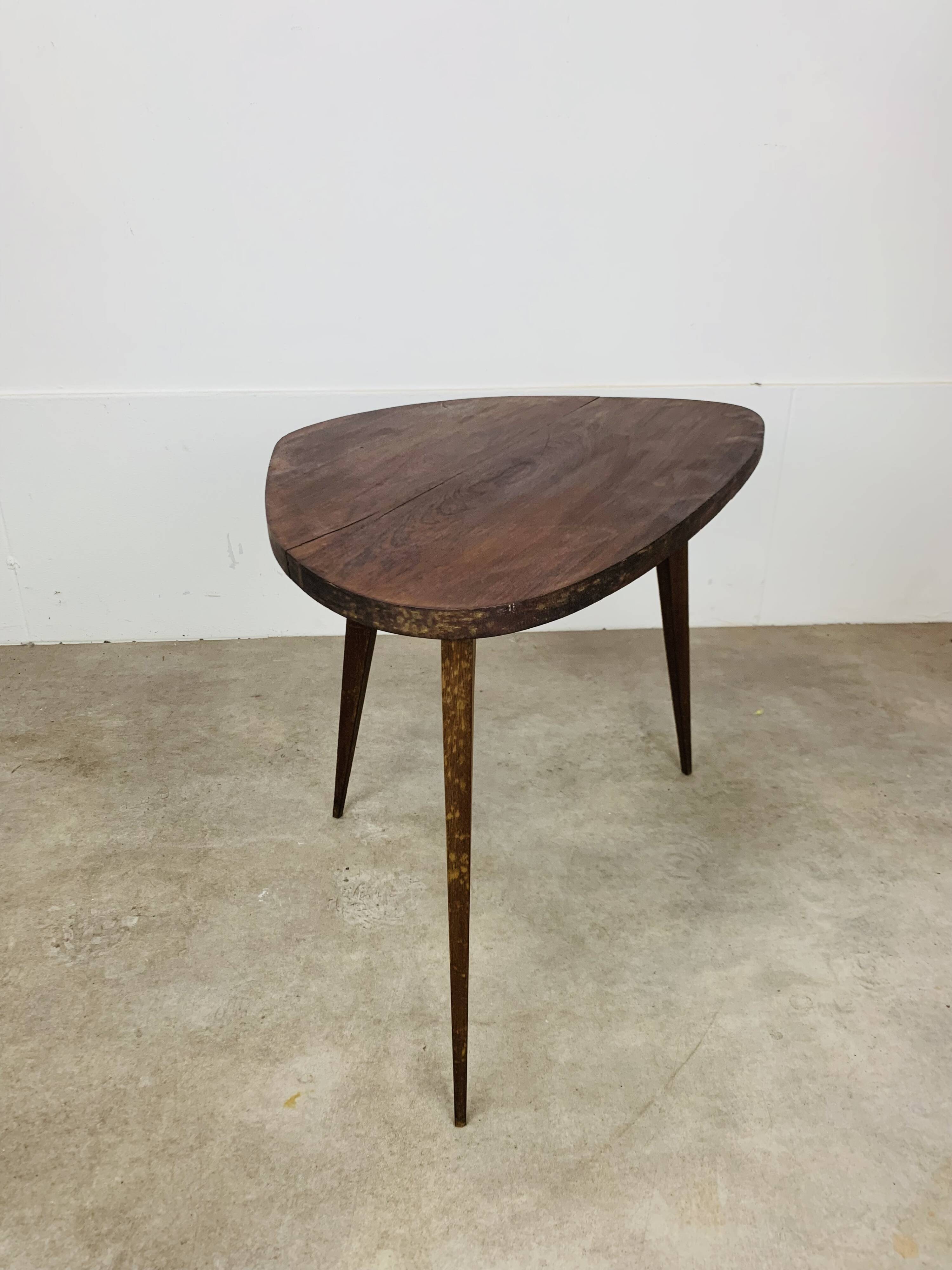 50s tripod coffee table with compass legs