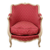 Louis XV style bergère in lacquered wood – Cabriolet armchair with cushion