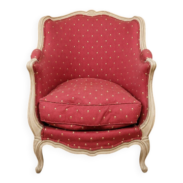 Bergère, fauteuil cabriolet style Louis XV en bois laqué