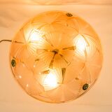 Lampe de table Dégué | Art Déco | Base en laiton lourd | millésime des années 1930